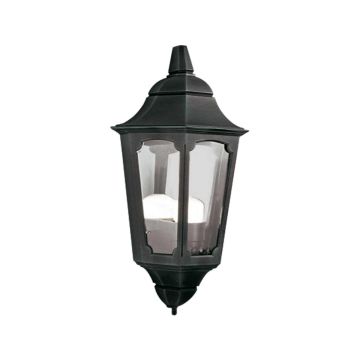 1 Light Half Lantern - Textured Black