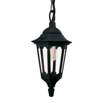 1 Light Chain Lantern - Textured Black