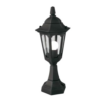 1 Light Mini Pedestal Lantern - Textured Black