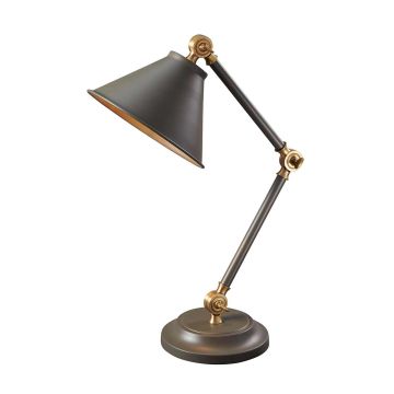 1 Light Mini Table Lamp - Dark Grey/Aged Brass