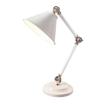 1 Light Mini Table Lamp - White/Polished Nickel