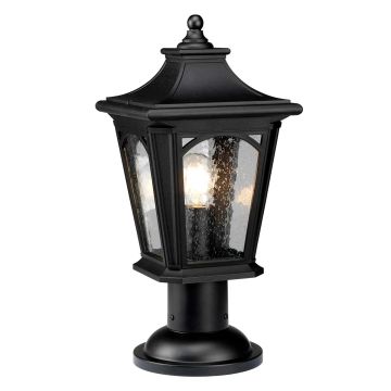 1 Light Medium Pedestal Lantern - Satin Black