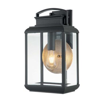 1 Light Large Wall Lantern - Graphite With Pewter Reflector