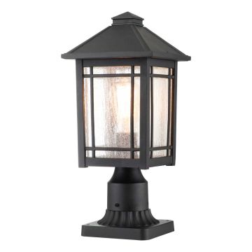 1 Light Medium Pedestal - Textured Black