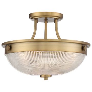 2 Light Semi-Flush - Aged Brass