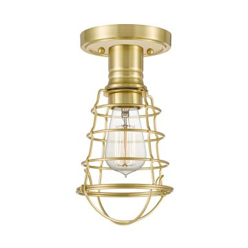 1 Light Semi-Flush - Brushed Brass