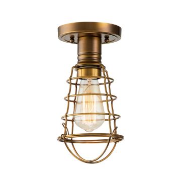 1 Light Semi-Flush - Aged Brass