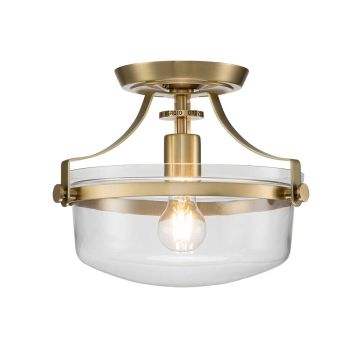 1 Light Semi-Flush - Brushed Brass