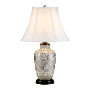 1 Light Table Lamp - White And Silver