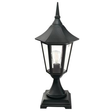 1 Light Medium Pedestal - Textured Black