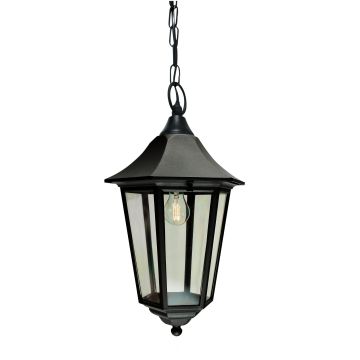 1 Light Chain Lantern - Textured Black