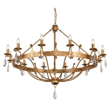 12 Light Chandelier - Gold Patina