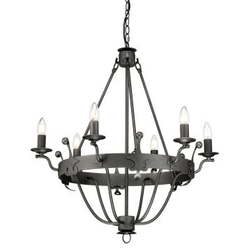 6 Light Chandelier - Graphite