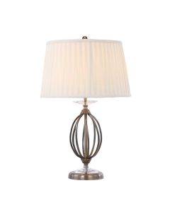 1 Light Table Lamp - Aged Brass, Ivory Shade