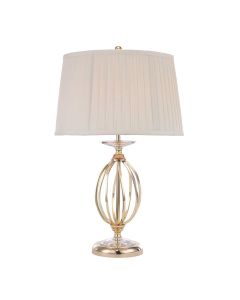 1 Light Table Lamp - Polished Brass, Ivory Shade