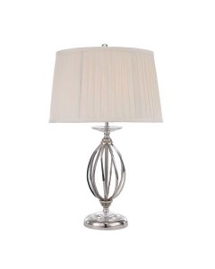 1 Light Table Lamp - Polished Nickel, Ivory Shade