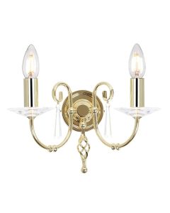 2 Light Wall Light - Polished Brass