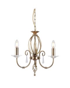 3 Light Chandelier - Aged Brass