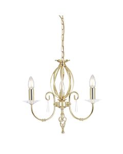 3 Light Chandelier - Polished Brass