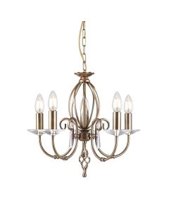 5 Light Chandelier - Aged Brass