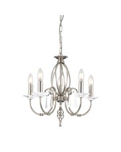 5 Light Chandelier - Polished Nickel