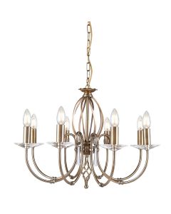 8 Light Chandelier - Aged Brass