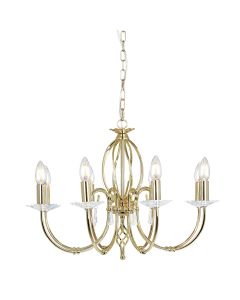 8 Light Chandelier - Polished Brass