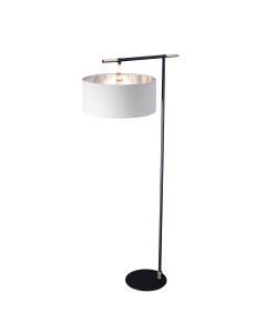 1 Light Floor Lamp - Black/Polished Nickel