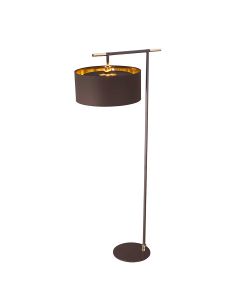 1 Light Floor Lamp - Brown/Polished Brass