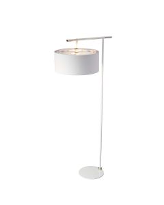 1 Light Floor Lamp - White/Polished Nickel