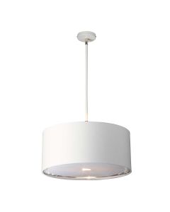 1 Light Pendant - White/Polished Nickel