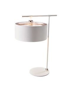 1 Light Table Lamp - White/Polished Nickel