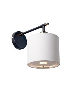 1 Light Wall Light - Black/Polished Nickel