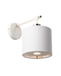 1 Light Wall Light - White/Polished Nickel