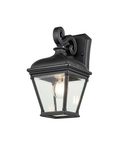 1 Light Medium Wall Lantern - Textured Black