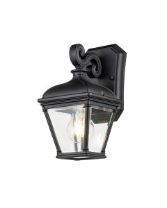 1 Light Small Wall Lantern - Textured Black