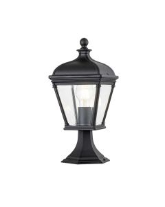 1 Light Medium Pedestal Lantern - Textured Black