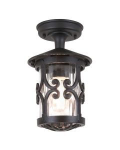 1 Light Porch Lantern - Textured Black