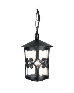 1 Light Chain Lantern - Textured Black