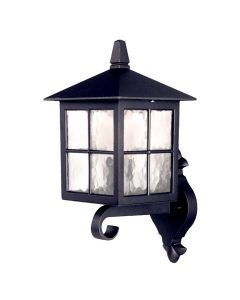 1 Light Wall Up Lantern - Textured Black