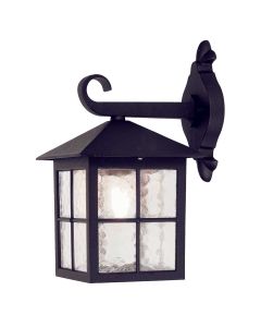 1 Light Wall Down Lantern - Textured Black