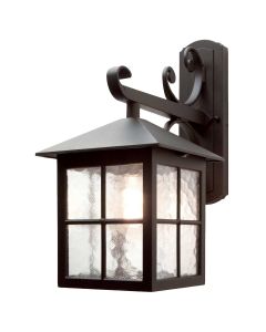 1 Light Wall Down Lantern - Textured Black