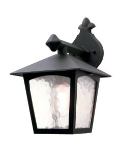 1 Light Wall Down Lantern - Textured Black