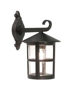 1 Light Large Wall Down Lantern - Textured Black