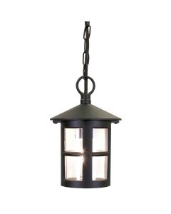 1 Light Chain Lantern - Textured Black