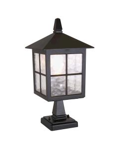 1 Light Pedestal Lantern - Textured Black