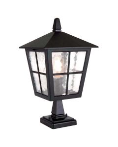 1 Light Pedestal Lantern - Textured Black