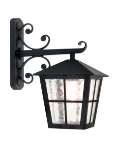 1 Light Wall Down Lantern - Textured Black