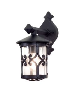 Wall Down Lantern - Textured Black