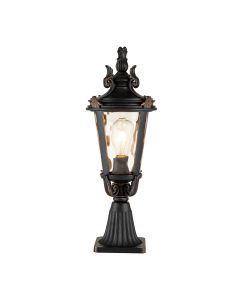 1 Light Medium Pedestal Lantern - Weathered Bronze